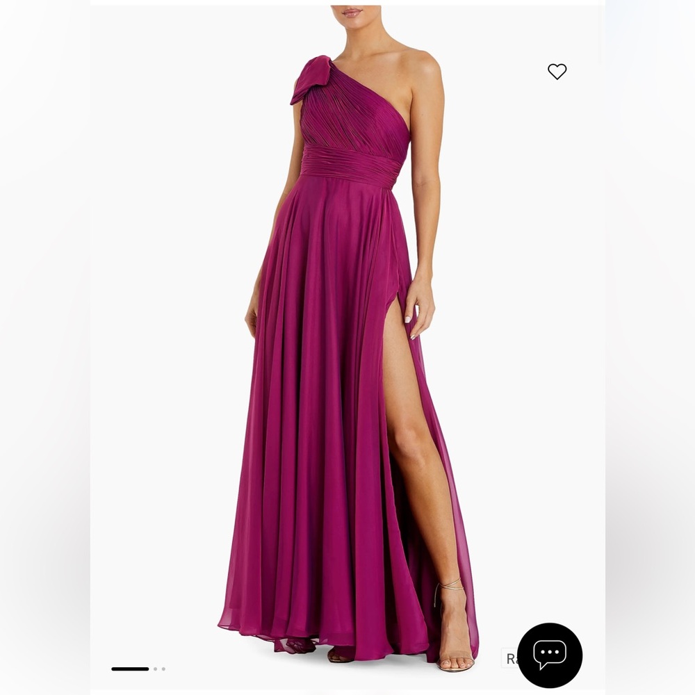 Mac Duggal One-Shoulder Magenta Dress
